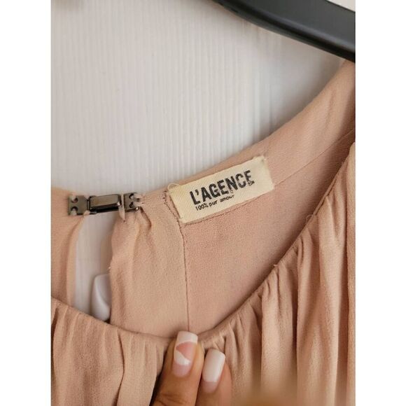 L'agence Matte Crepe Blush Ruched Ballet Dress 8 - Picture 8 of 11